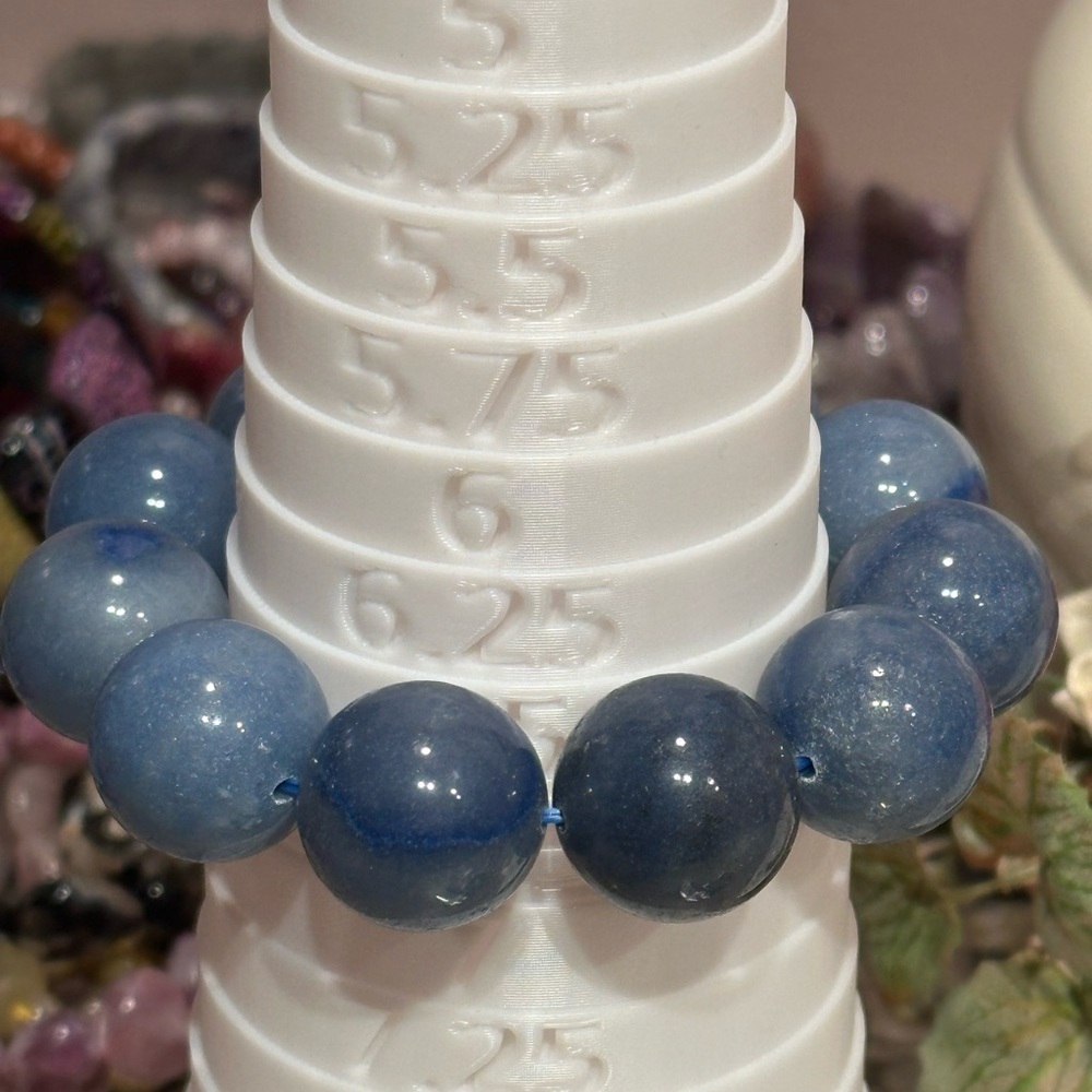 Blue Aventurine Bracelet 20mm Size 6.5 - Picture 8 of 9